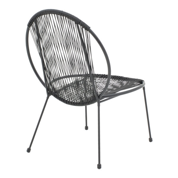 Καρέκλα κήπου Dapper pakoworld μαύρο μέταλλο-pe μαύρο 64.5×74.5×76εκ – 152-000042