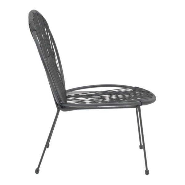 Καρέκλα κήπου Dapper pakoworld μαύρο μέταλλο-pe μαύρο 64.5×74.5×76εκ – 152-000042