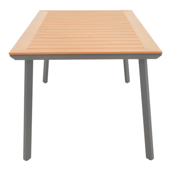 Τραπέζι Griffith pakoworld ανθρακί αλουμίνιο και plywood σε φυσική απόχρωση 160x80x74εκ – 152-000052
