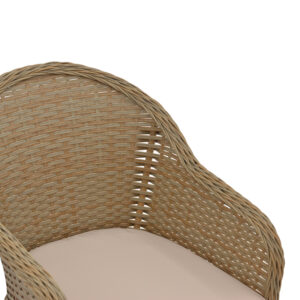 Πολυθρόνα κήπου Hadrian pakoworld rattan καφέ- textilene μπεζ 57x70x85εκ – 152-000053