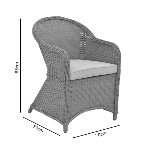 Πολυθρόνα κήπου Hadrian pakoworld rattan καφέ- textilene μπεζ 57x70x85εκ – 152-000053