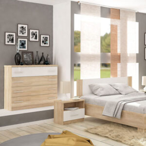 Κομοδίνο Geneva pakoworld φυσικό-λευκό 50x37x45.5εκ – 173-000015