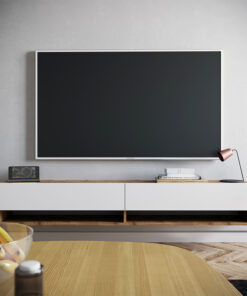 Έπιπλο τηλεόρασης επιτοίχιο Handra pakoworld λευκό-oak 180×31,5×29,5εκ – 176-000002