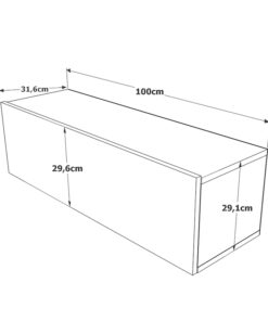 Έπιπλο τηλεόρασης επιτοίχιο Serit pakoworld λευκό-oak 100×31,5×29,5εκ – 176-000006