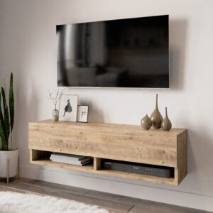 Έπιπλο τηλεόρασης επιτοίχιο Roscoe pakoworld oak 100×31,5×29,5εκ – 176-000007