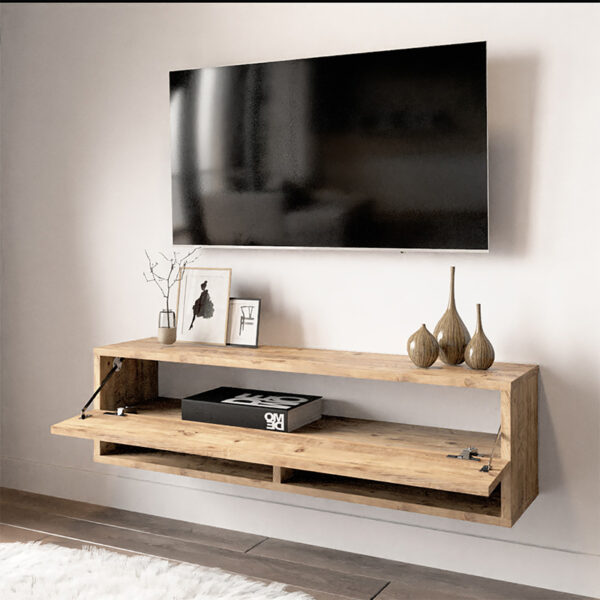 Έπιπλο τηλεόρασης επιτοίχιο Roscoe pakoworld oak 100×31,5×29,5εκ – 176-000007