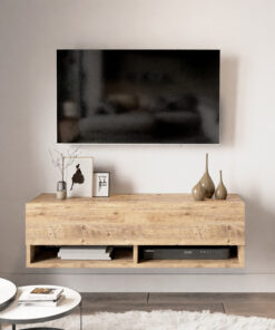 Έπιπλο τηλεόρασης επιτοίχιο Roscoe pakoworld oak 100×31,5×29,5εκ – 176-000007