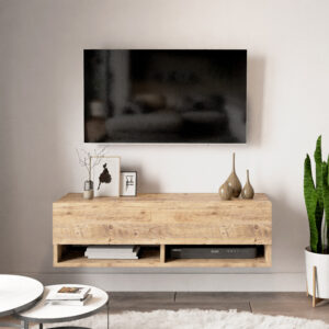 Έπιπλο τηλεόρασης επιτοίχιο Roscoe pakoworld oak 100×31,5×29,5εκ – 176-000007