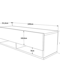 Έπιπλο τηλεόρασης επιτοίχιο Roscoe pakoworld oak 100×31,5×29,5εκ – 176-000007