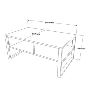 Τραπέζι σαλονιού Honora pakoworld oak-μαύρο 100x60x44,5εκ – 176-000009