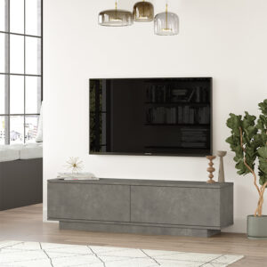 Έπιπλο τηλεόρασης Zoeva pakoworld γκρι cemento 140×35,5×38εκ – 176-000013