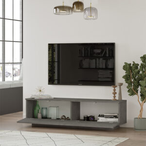 Έπιπλο τηλεόρασης Zoeva pakoworld γκρι cemento 140×35,5×38εκ – 176-000013