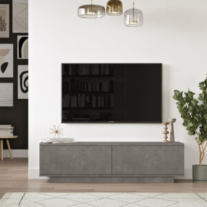 Έπιπλο τηλεόρασης Zoeva pakoworld γκρι cemento 140×35,5×38εκ – 176-000013