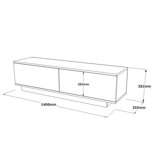 Έπιπλο τηλεόρασης Zoeva pakoworld γκρι cemento 140×35,5×38εκ – 176-000013
