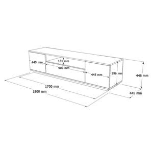 Έπιπλο τηλεόρασης Soren pakoworld sonoma-ανθρακί 180x.44.5×44.6εκ – 176-000056