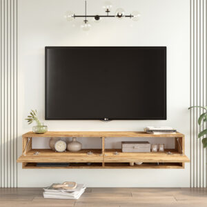 Έπιπλο τηλεόρασης επιτοίχιο Roscoe pakoworld sonoma 140×31.6×29.6εκ – 176-000063