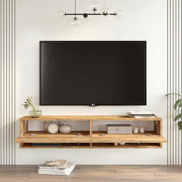 Έπιπλο τηλεόρασης επιτοίχιο Roscoe pakoworld sonoma 140×31.6×29.6εκ – 176-000063