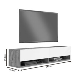 Έπιπλο τηλεόρασης επιτοίχιο Roscoe pakoworld sonoma 140×31.6×29.6εκ – 176-000063