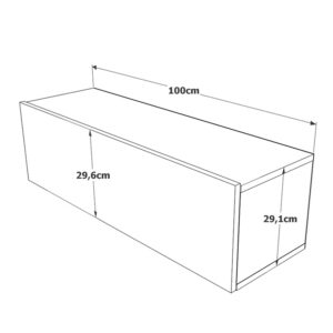 Έπιπλο τηλεόρασης επιτοίχιο Serit pakoworld sonoma 100×31.6×29.6εκ – 176-000066