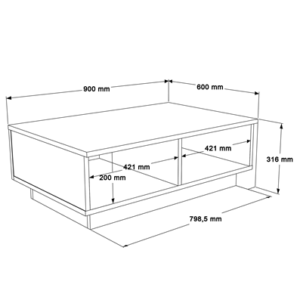 Τραπέζι σαλονιού Thunder pakoworld ανθρακί antique-γκρι antique 90x60x31.5εκ – 176-000107