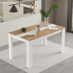 Τραπέζι Sepen pakoworld σε φυσική-λευκή απόχρωση 140x80x74εκ – 176-000194