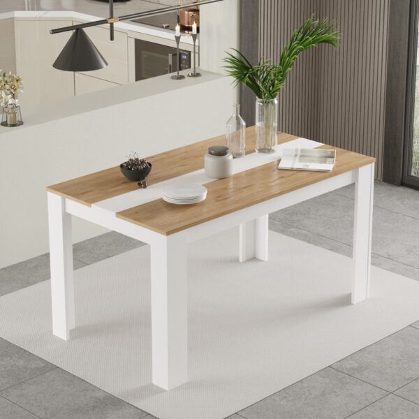 Τραπέζι Sepen pakoworld σε φυσική-λευκή απόχρωση 140x80x74εκ – 176-000194