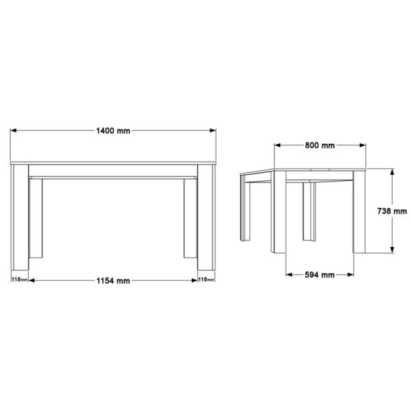 Τραπέζι Sepen pakoworld σε φυσική-λευκή απόχρωση 140x80x74εκ – 176-000194