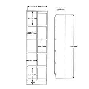 Βιβλιοθήκη Oteca 10θέσεων pakoworld σε φυσική απόχρωση 51.1×25.4×180εκ – 176-000198