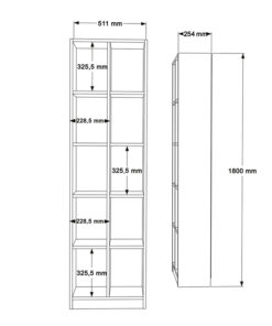 Βιβλιοθήκη Oteca 10θέσεων pakoworld σε λευκή απόχρωση 51.1×25.4×180εκ – 176-000199