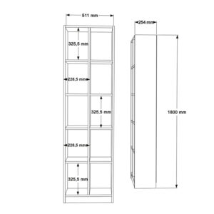 Βιβλιοθήκη Oteca 10θέσεων pakoworld σε λευκή απόχρωση 51.1×25.4×180εκ – 176-000199