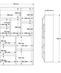 Βιβλιοθήκη Boteca 10θέσεων pakoworld σε λευκή απόχρωση 75x22x123.6εκ – 176-000202