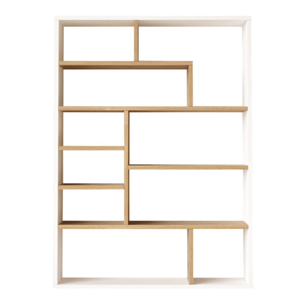 Βιβλιοθήκη Decora pakoworld σε φυσικό-λευκό απόχρωση 90x22x123.6εκ – 176-000204