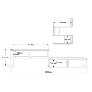 Σύνθετο σαλονιού Kakomo pakoworld σε λευκή απόχρωση 170×29.5×43εκ – 176-000221