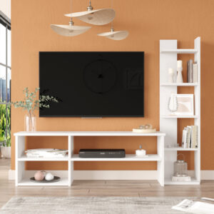 Σύνθετο σαλονιού Perla pakoworld σε λευκή απόχρωση 120×29.5×41,8εκ – 176-000223