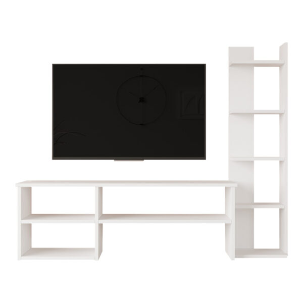 Σύνθετο σαλονιού Perla pakoworld σε λευκή απόχρωση 120×29.5×41,8εκ – 176-000223