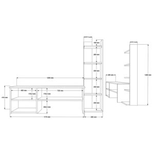 Σύνθετο σαλονιού Perla pakoworld σε λευκή απόχρωση 120×29.5×41,8εκ – 176-000223