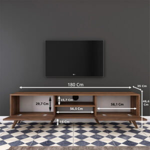 Έπιπλο τηλεόρασης Sabian pakoworld καρυδί 180x35x48,5εκ – 182-000003