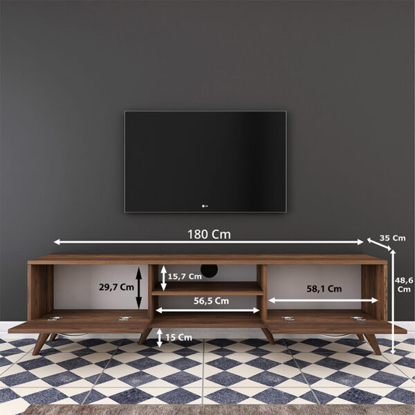 Έπιπλο τηλεόρασης Sabian pakoworld καρυδί 180x35x48,5εκ – 182-000003