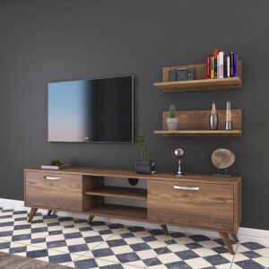 Σύνθετο σαλονιού Jasmine pakoworld καρυδί 180x35x48.5εκ – 182-000025