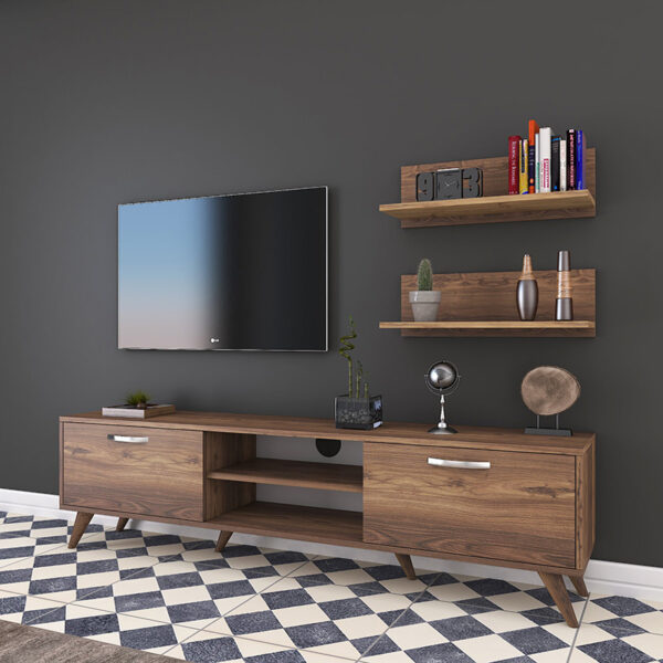 Σύνθετο σαλονιού Jasmine pakoworld καρυδί 180x35x48.5εκ – 182-000025