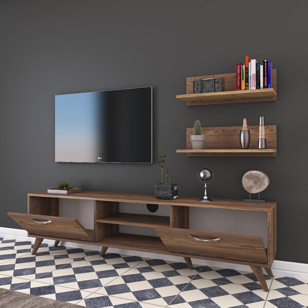 Σύνθετο σαλονιού Jasmine pakoworld καρυδί 180x35x48.5εκ – 182-000025