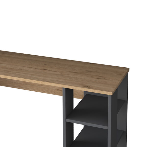 Γραφείο με βιβλιοθήκη Goldie pakoworld ανθρακί-φυσικό 160x45x161.8εκ – 182-000048