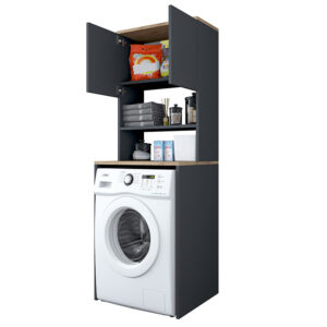 Έπιπλο πλυντηρίου Rasmus pakoworld ανθρακί-φυσικό 65x60x183.6εκ. – 182-000051