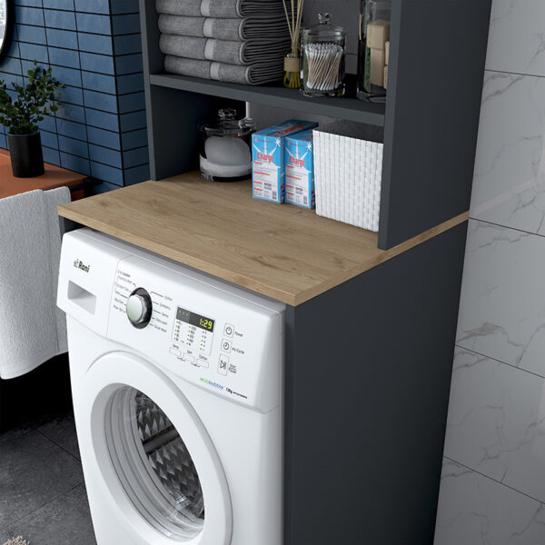Έπιπλο πλυντηρίου Rasmus pakoworld ανθρακί-φυσικό 65x60x183.6εκ. – 182-000051