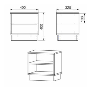 Κομοδίνο Mason pakoworld sonoma-λευκό 40x32x40εκ – 184-000001