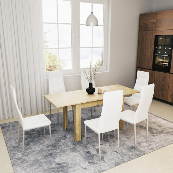 Τραπέζι Quiin pakoworld επεκτεινόμενο sonoma 120-164x70x73.5εκ – 184-000007