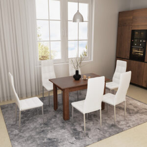 Τραπέζι Quiin pakoworld επεκτεινόμενο καρυδί 120-164x70x73.5εκ – 184-000009