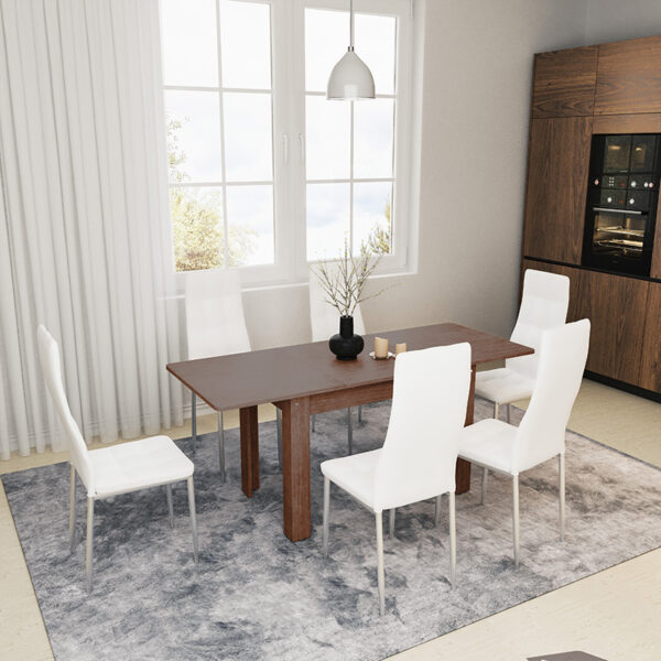 Τραπέζι Quiin pakoworld επεκτεινόμενο καρυδί 120-164x70x73.5εκ – 184-000009