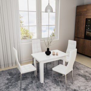 Τραπέζι Celeste pakoworld λευκό 100x60x73.5εκ – 184-000011