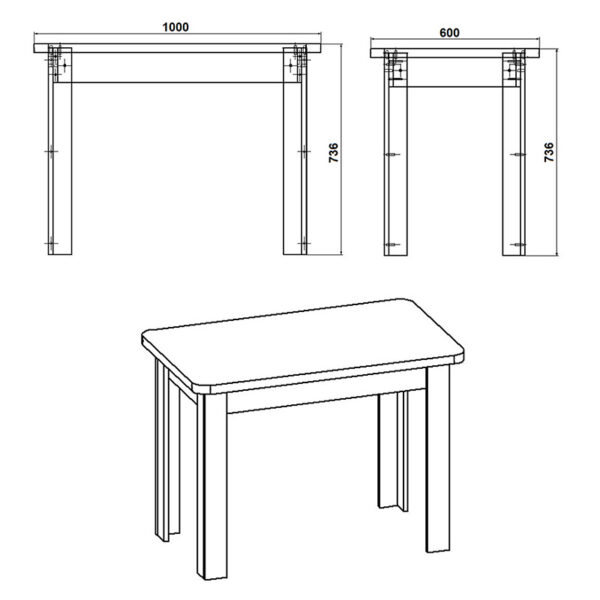 Τραπέζι Celeste pakoworld καρυδί 100x60x73.5εκ – 184-000012